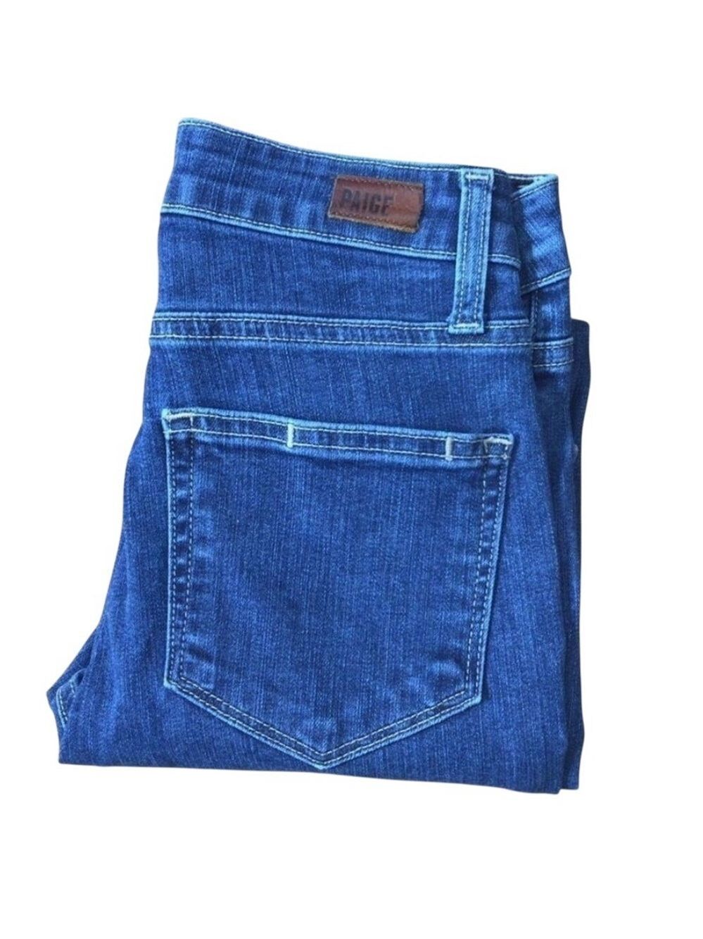 Paige jeans style Rory crop flare high rise skinny jeans raw hems high waisted